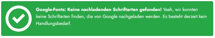 Screenshot vom "Google Fonts Checker" von Sicher3