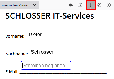 PDFs direkt in Firefox ausfüllen und abspeichern.