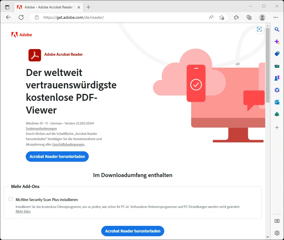 Adobe Acrobat Reader: Download der Installer-Version