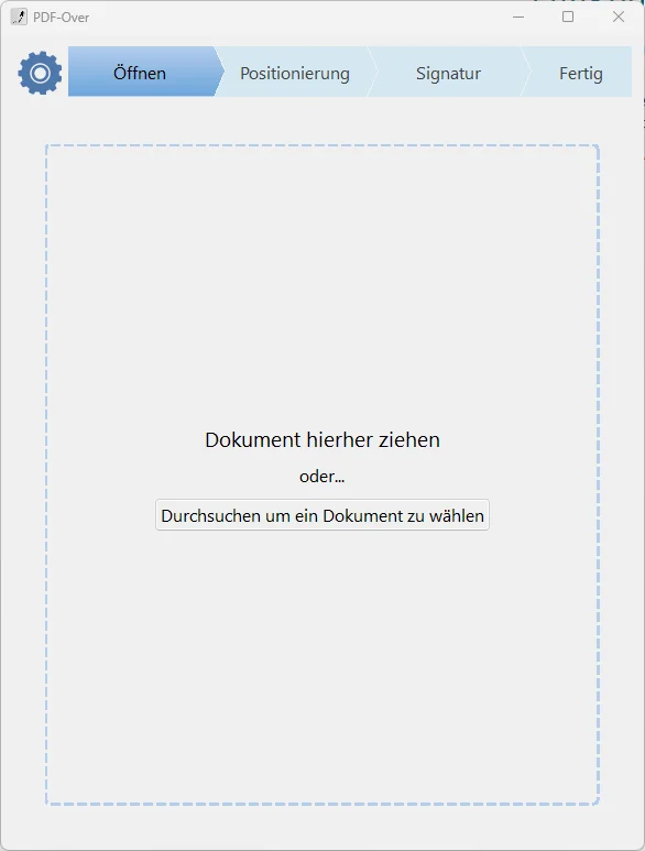 PDF-Over: Startbildschirm