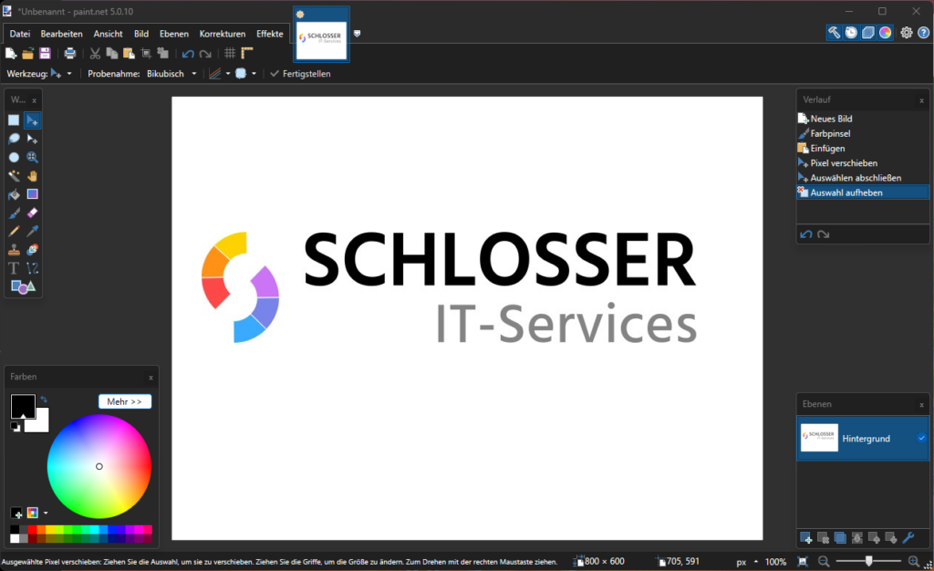 Paint.net mit SCHLOSSER IT-Services Logo